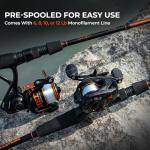 KastKing Brent Chapman Baitcasting Reel and Rod Combo, Tailored Tackle Kits, Pre-spooled Design, IM6 Graphite 2Pc Blanks, 5 + 1 Ball Bearings, Aluminum Oxide Ringed Stainless Steel Guides, EVA Handles