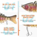 Takieaquax Swimmax for Saltwater and Freshwater, Realistic Fishing Lures for Bass Trout Crappie Walleye Pike Bluegill Salmon, Swimbait for Bass Fishing, Amazing Fishing Gear Gifts for Family