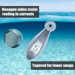 Fishing Weights Sinkers Bank Sinkers Bullet Weights for Surf Fishing Pier Bank Fishing Saltwater Fishing Gear 1oz to 8oz