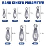 Fishing Weights Sinkers Bank Sinkers Bullet Weights for Surf Fishing Pier Bank Fishing Saltwater Fishing Gear 1oz to 8oz