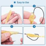 EWG Fishing Hooks 50Pcs Wide Gap Offset Worm Hook Sharp Strong Texas Rig Kit for Freshwater and Saltwater Fishing Multi-Size Set