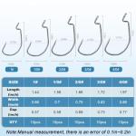 EWG Fishing Hooks 50Pcs Wide Gap Offset Worm Hook Sharp Strong Texas Rig Kit for Freshwater and Saltwater Fishing Multi-Size Set