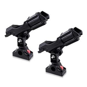 Xproutdoor 2 Pack Fishing Rod Holders for Boat with Mount Bracket, Fishing Pole Rod Racks Kit 360 Degree Adjustable, Horizontal and Side Installation, for Fishing Boat, Kayaks