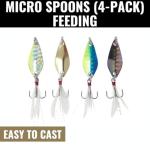 Lunkerhunt Micro Spoon Lures – 4-Pack for Bass & Trout
