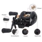 Baitcasting Reel,Carbon Fiber Drag Fishing Baitcaster Reels, Bait Cast Reel with 7.2:1 Gear Ratio 10+1 Ball Bearings 17.6lbs Max Drag Left Hand，Fish Gift for Man