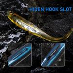 Dr.Fish Soft Plastic Baits Bass Fishing Lures Fork Tail Soft Jerkbait Drop Shot Bait Jerk Shad Minnow Swimbait Crappie Lures for Trout Pike Walleye Pink 3''
