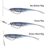 Dr.Fish Soft Plastic Baits Bass Fishing Lures Fork Tail Soft Jerkbait Drop Shot Bait Jerk Shad Minnow Swimbait Crappie Lures for Trout Pike Walleye Pink 3''