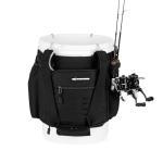 KastKing Karryall Fishing Bucket Organizer for 5 Gallon Bucket, Ice Fishing Tackle Bag with Adjustable Buckle, Rod & Plier Holder and Multi-Pockets for Fishing Gear & Accessories Storage,Black
