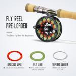 Piscifun Sword Fly Fishing Reel with Line, Pre-Loaded CNC-Machined Aluminum Alloy Fly Reel, Light Weight and Corrosion Resistance Design, 5/6wt Black