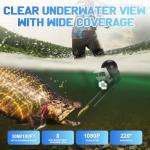 5" IPS Fish Finder for Boat with 6000mAh,1080 HD Underwater Fishing Camera,220°Wide Angle,IP68 Waterproof,30M/100FT Ice Fishing Camera with 8 High Brightness IR LEDs for Lake Fishing