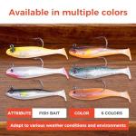 Autumnswan 5Pcs Easy Catch Pre-Rigged Soft Lures,Baits for Bass Fishing - Jig Heads Soft Plastic Walleye Lures,Paddle Tail Swimbaits for Bass, Fishing Bait for Saltwater & Freshwater（Orange）