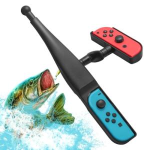 HEATFUN Motion Fishing Rod Controller for Handheld Gaming Devices, Lightweight Ergonomic Game Accessory for Interactive Play