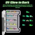 MUUNN Tungsten Ice Fishing Jigs Kit 45pcs More Effective Glow Tungsten Ice Fishing Lure Jigs for Crappie Panfish Walleye (Colorful (45pcs))