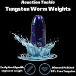 Reaction Tackle Tungsten Bullet Fishing Weights/Worm Sinkers for Bass Fishing - 1/8 June Bug