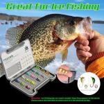 MUUNN Tungsten Ice Fishing Jigs Kit 45pcs More Effective Glow Tungsten Ice Fishing Lure Jigs for Crappie Panfish Walleye (Colorful (45pcs))