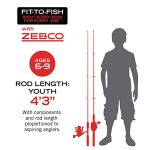 Zebco Kids Wilder Spincast Reel and Telescopic Fishing Rod Combo, 23.5-Inches to 4-Foot 3-Inch Telescopic Fishing Pole, Changeable Right- or Left-Hand Retrieve, Pre-Spooled with 6-Pound Cajun Line