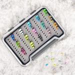 MUUNN Tungsten Ice Fishing Jigs Kit 45pcs More Effective Glow Tungsten Ice Fishing Lure Jigs for Crappie Panfish Walleye (Colorful (45pcs))