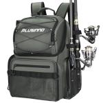 PLUSINNO Cooler Fishing Backpack with Rod Holders 45L Large Water-resistant Fishing Tackle bag Store Fishing Gear Fishing Gifts for Men Father, Sport Bags