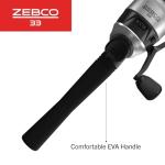 Zebco 33 Spincast Reel and Fishing Rod Combo, 6-Foot 2-Piece Fiberglass Rod with EVA Handle, Quickset Anti-Reverse Fishing Reel with Bite Alert, Silver/Black, 30