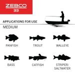 Zebco 33 Spincast Reel and Fishing Rod Combo, 6-Foot 2-Piece Fiberglass Rod with EVA Handle, Quickset Anti-Reverse Fishing Reel with Bite Alert, Silver/Black, 30
