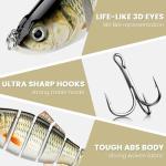 Realistic Multi-Jointed Bass Fishing Lures