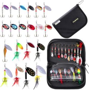 16pcs PLUSINNO Spinner Lures for Bass & Trout