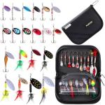16pcs PLUSINNO Spinner Lures for Bass & Trout