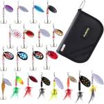 16pcs PLUSINNO Spinner Lures for Bass & Trout