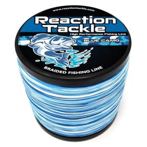 Reaction Tackle Braided Fishing Line Blue Camo 30LB 500yds