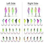 BASSDASH Ice Fishing Lure Kit Glowing Paint Jigs for Winter Ice Jigging Crappie Sunfish Perch Walleye Pike with Tackle Box