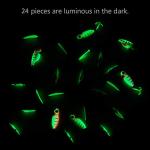 BASSDASH Ice Fishing Lure Kit Glowing Paint Jigs for Winter Ice Jigging Crappie Sunfish Perch Walleye Pike with Tackle Box