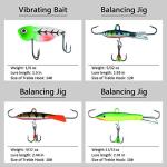 BASSDASH Ice Fishing Lure Kit Glowing Paint Jigs for Winter Ice Jigging Crappie Sunfish Perch Walleye Pike with Tackle Box