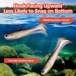 Autumnswan 5Pcs Easy Catch Pre-Rigged Soft Lures,Baits for Bass Fishing - Jig Heads Soft Plastic Walleye Lures,Paddle Tail Swimbaits for Bass, Fishing Bait for Saltwater & Freshwater（Orange）