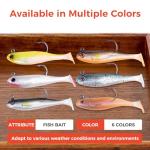 Autumnswan 5Pcs Easy Catch Pre-Rigged Soft Lures,Baits for Bass Fishing - Jig Heads Soft Plastic Walleye Lures,Paddle Tail Swimbaits for Bass, Fishing Bait for Saltwater & Freshwater（Orange）