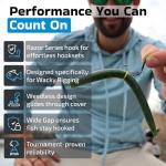 Harmony Fishing - Razor Series Wacky Weedless WG Hooks (Size 1, 10 Pack) - The Ultimate Bass Fishing Hooks for The Wacky Rig & Neko Rig