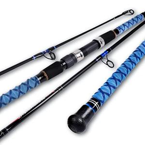 Fiblink Surf Spinning Fishing Rod Carbon Travel Surf Rod 3 Piece Saltwater Spinning Fishing Rod 12'