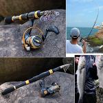 Sougayilang Fishing Rod Reel Combos Carbon Fiber Telescopic Fishing Pole with Spinning Reel for Travel Saltwater Freshwater Fishing-1.8M