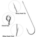Dr.Fish 100 Pack Aberdeen Hooks Freshwater Fishing Hooks, Extra Long Shank Light Wire, Crappie/Bass/Bream/Bluegill/Panfish Fishing #2