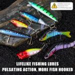 THKFISH Fishing Lures Kit with Multi Jointed Swimbaits Surface Popper Crankbaits Pencil Minnow Frog, 28pcs Topwater Trout Bass Fishing Tackle Gift Set for Saltwater Freshwater