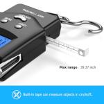 Backlit LCD Fishing Scale with Measuring Tape