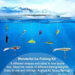 Dovesun Ice Fishing Jig and Lure Kit - 34pcs
