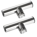 Fishing Rod Holders for Boat , 2 Pack Stainless Steel 316 Rail Mount Adjustable 360°Rotating Rod Holders for Fishing Boat, Marine Grade Clamp on Boat Rod Pole Holder (1-3/16 inch --1-1/4 inch)