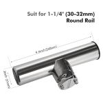 Fishing Rod Holders for Boat , 2 Pack Stainless Steel 316 Rail Mount Adjustable 360°Rotating Rod Holders for Fishing Boat, Marine Grade Clamp on Boat Rod Pole Holder (1-3/16 inch --1-1/4 inch)