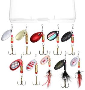 10Pcs Rooster Tail Fishing Lures, Rooster Tail Lures for Trout Bass & Salmon, Spinner Blades with Premium Hooks, Freshwater Streams & Rivers Fishing Gear