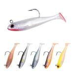 Autumnswan 6Pcs Easy Catch Pre-Rigged Soft Lures,Baits for Bass Fishing - Jig Heads Soft Plastic Walleye Lures,Paddle Tail Swimbaits for Bass, Fishing Bait for Saltwater & Freshwater（Colorful）