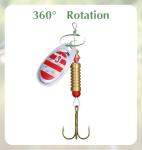 10Pcs Rooster Tail Fishing Lures, Rooster Tail Lures for Trout Bass & Salmon, Spinner Blades with Premium Hooks, Freshwater Streams & Rivers Fishing Gear