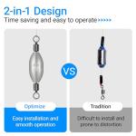 15pcs 0.7g Fishing Weights Sinkers, Inline Trolling Weights with Inner Swivels, Egg Sinkers for Saltwater Freshwater Fishing Tackle