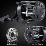 Sougayilang Round Baitcasting Fishing Reel,Saltwater Inshore Surf Trolling Reel,Conventional Reel for Catfish,Musky,Bass,Pike,Salmon/Steelhead,Striper and Inshore Saltwater Fishing Reel