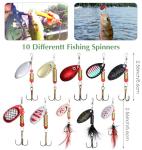 10Pcs Rooster Tail Fishing Lures, Rooster Tail Lures for Trout Bass & Salmon, Spinner Blades with Premium Hooks, Freshwater Streams & Rivers Fishing Gear