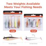 Autumnswan 6Pcs Easy Catch Pre-Rigged Soft Lures,Baits for Bass Fishing - Jig Heads Soft Plastic Walleye Lures,Paddle Tail Swimbaits for Bass, Fishing Bait for Saltwater & Freshwater（Colorful）